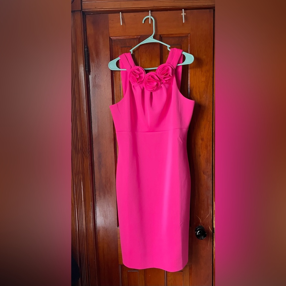 Jason Wu large pink rosette bodycon dress